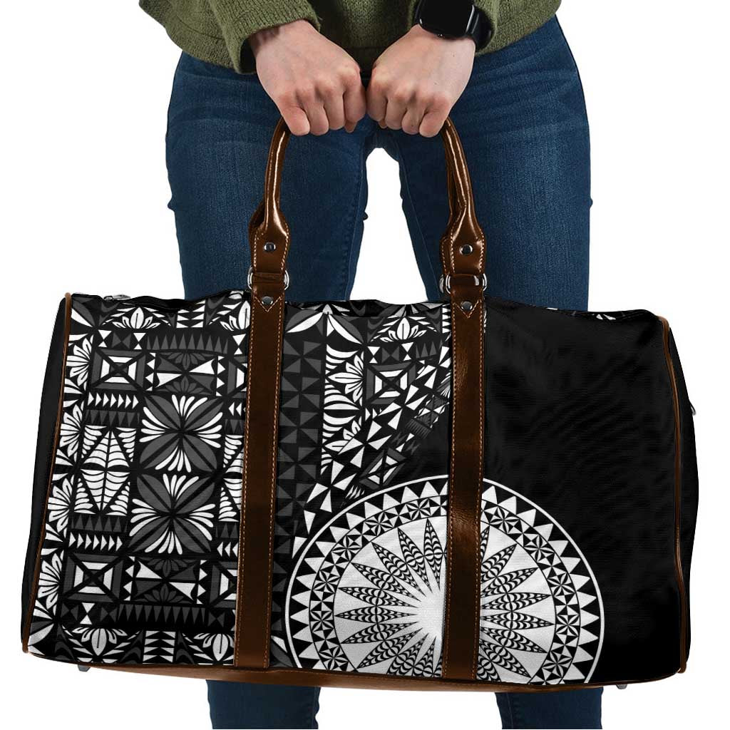 Black Tongan Ngatu Fonulei Pattern Travel Bag - Polynesian Pride