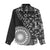 Black Tongan Ngatu Fonulei Pattern Women Casual Shirt