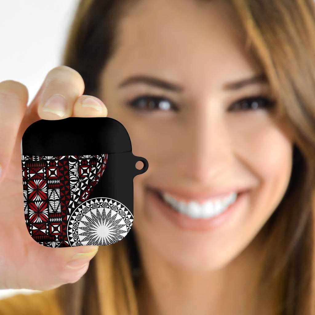 Red Tongan Ngatu Fonulei Pattern AirPods Case - Polynesian Pride