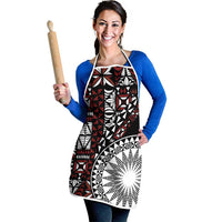 Red Tongan Ngatu Fonulei Pattern Apron - Polynesian Pride