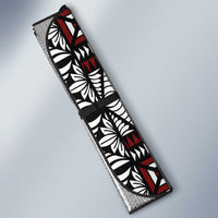 Red Tongan Ngatu Fonulei Pattern Auto Sun Shade - Polynesian Pride