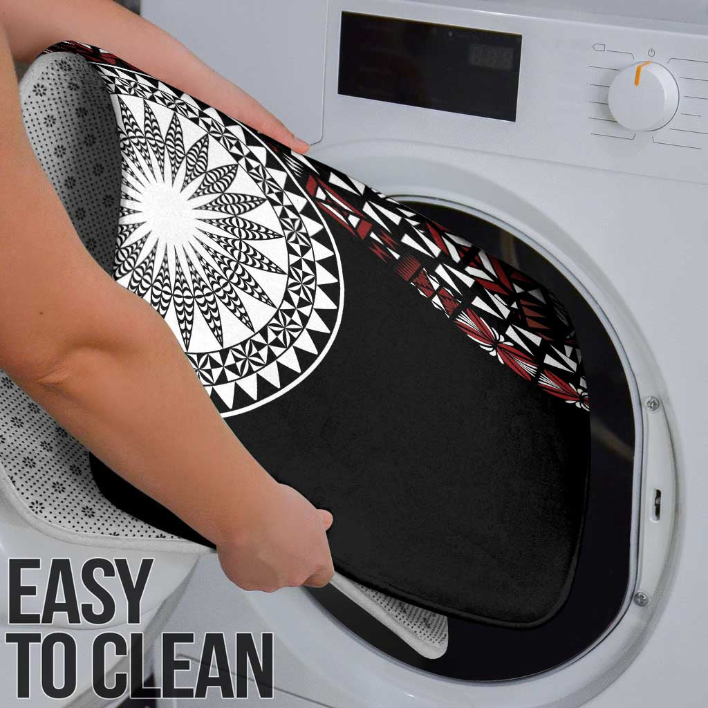 Red Tongan Ngatu Fonulei Pattern Bathroom Set - Polynesian Pride