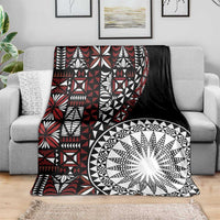 Red Tongan Ngatu Fonulei Pattern Blanket