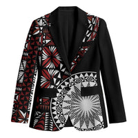 Red Tongan Ngatu Fonulei Pattern Blazer - Polynesian Pride