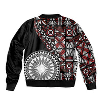 Red Tongan Ngatu Fonulei Pattern Bomber Jacket LT9 - Polynesian Pride