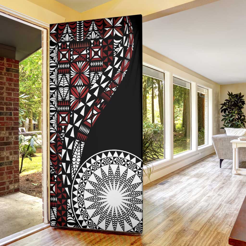 Red Tongan Ngatu Fonulei Pattern Door Cover - Polynesian Pride