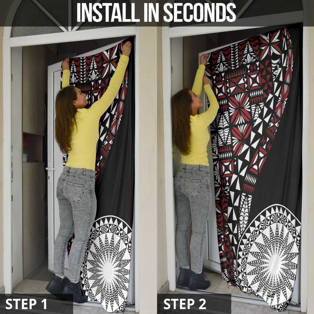 Red Tongan Ngatu Fonulei Pattern Door Cover - Polynesian Pride