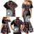 Red Tongan Ngatu Fonulei Pattern Family Matching Mermaid Dress and Hawaiian Shirt