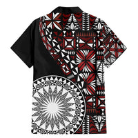 Red Tongan Ngatu Fonulei Pattern Family Matching Mermaid Dress and Hawaiian Shirt LT9 - Polynesian Pride