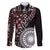 Red Tongan Ngatu Fonulei Pattern Family Matching Short Sleeve Bodycon Dress and Hawaiian Shirt