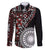 Red Tongan Ngatu Fonulei Pattern Family Matching Tank Maxi Dress and Hawaiian Shirt