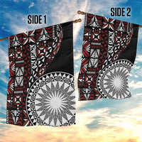 Red Tongan Ngatu Fonulei Pattern Garden Flag