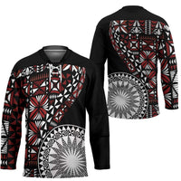 Red Tongan Ngatu Fonulei Pattern Hockey Jersey LT9