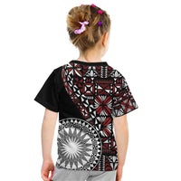 Red Tongan Ngatu Fonulei Pattern Kid T Shirt