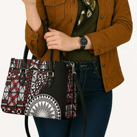 Red Tongan Ngatu Fonulei Pattern Leather Bag - Polynesian Pride