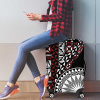 Red Tongan Ngatu Fonulei Pattern Luggage Cover