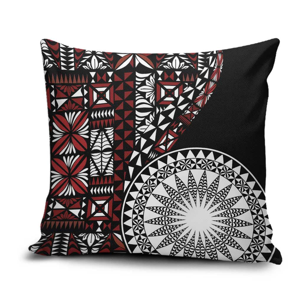 Red Tongan Ngatu Fonulei Pattern Pillow Cover - Polynesian Pride