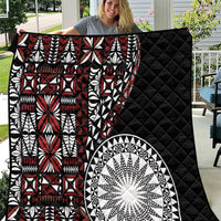 Red Tongan Ngatu Fonulei Pattern Quilt