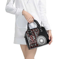 Red Tongan Ngatu Fonulei Pattern Shoulder Handbag