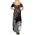 Red Tongan Ngatu Fonulei Pattern Summer Maxi Dress