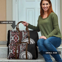 Red Tongan Ngatu Fonulei Pattern Travel Bag - Polynesian Pride