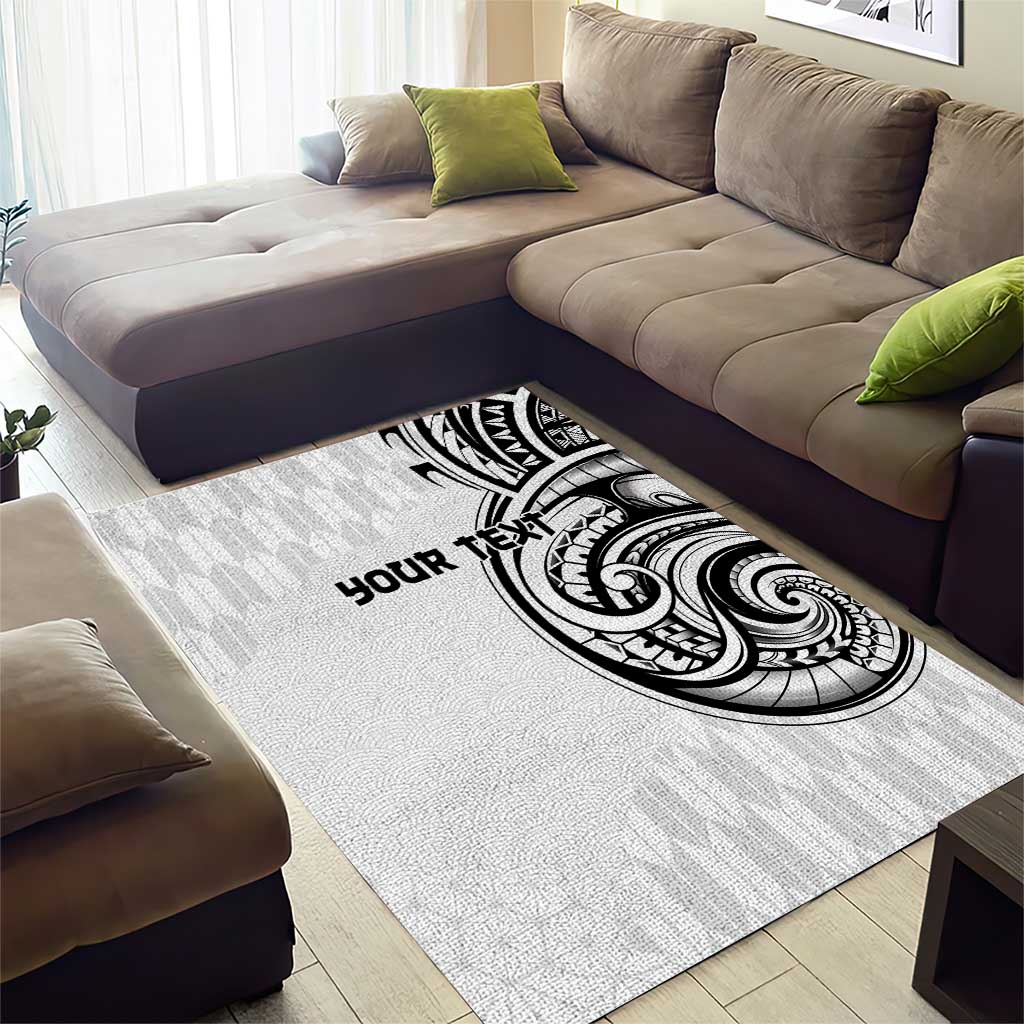 Hawaii and Japanese Culture Personalised Area Rug With Polynesian Tribal Tattoo Style