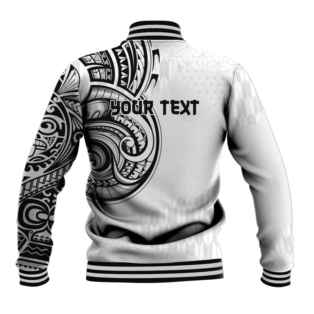 Hawaii and Japanese Culture Personalised Baseball Jacket With Polynesian Tribal Tattoo Style