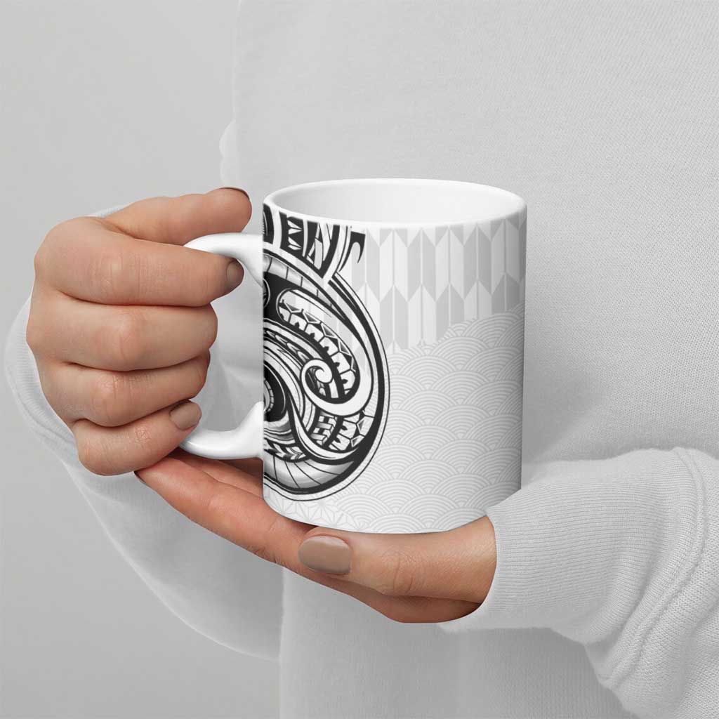 Hawaii and Japanese Culture Personalised Ceramic Mug With Polynesian Tribal Tattoo Style - Polynesian Pride