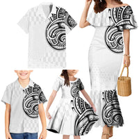 Hawaii and Japanese Culture Personalised Family Matching Mermaid Dress and Hawaiian Shirt With Polynesian Tribal Tattoo Style LT9 - Polynesian Pride