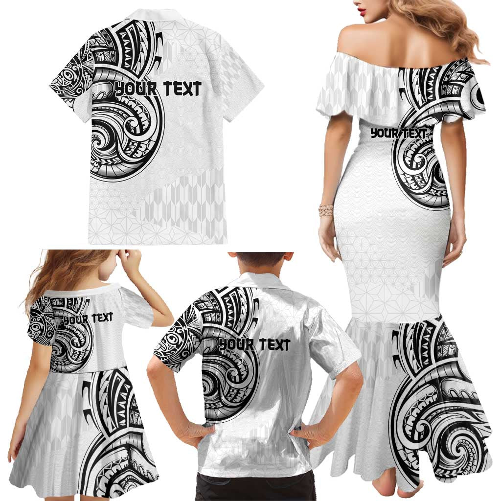 Hawaii and Japanese Culture Personalised Family Matching Mermaid Dress and Hawaiian Shirt With Polynesian Tribal Tattoo Style LT9 - Polynesian Pride