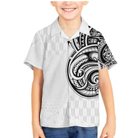 Hawaii and Japanese Culture Personalised Family Matching Mermaid Dress and Hawaiian Shirt With Polynesian Tribal Tattoo Style LT9 Son's Shirt White - Polynesian Pride