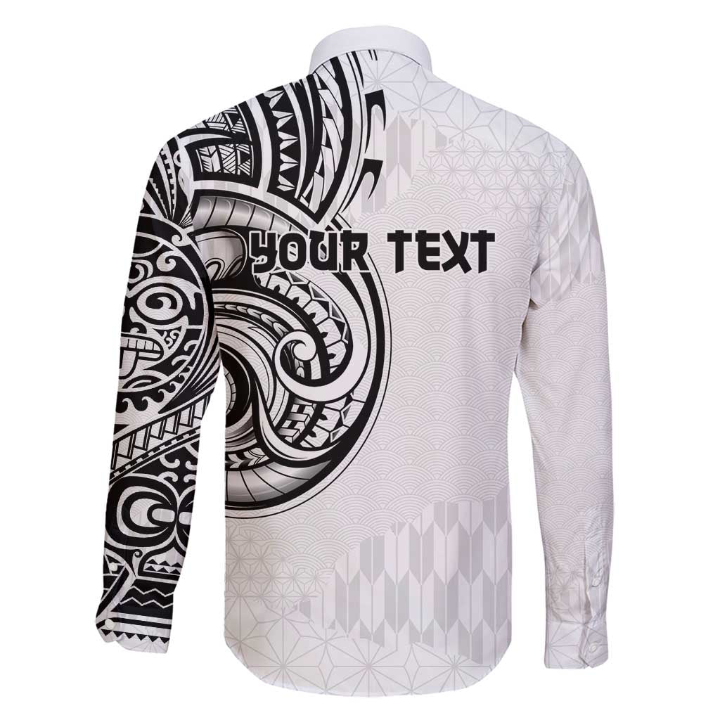 Hawaii and Japanese Culture Personalised Family Matching Off Shoulder Short Dress and Hawaiian Shirt With Polynesian Tribal Tattoo Style