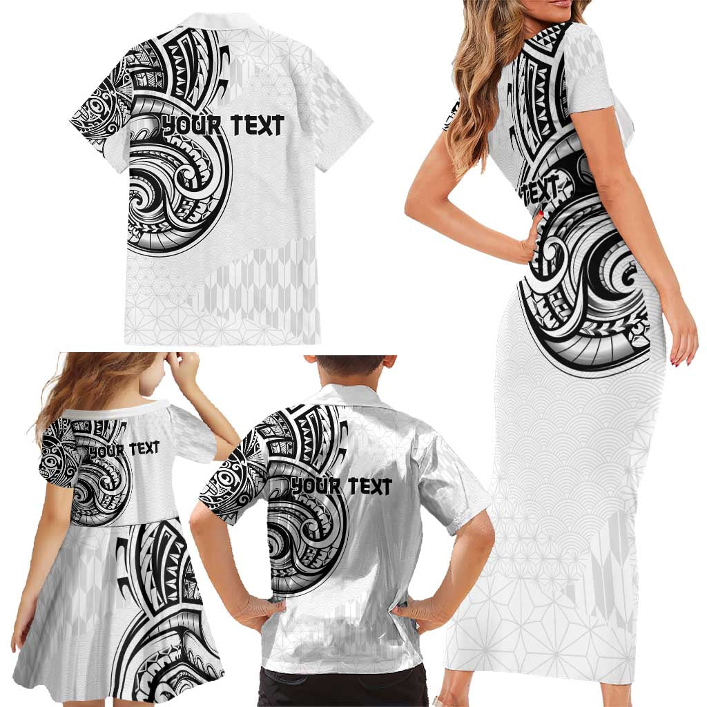 Hawaii and Japanese Culture Personalised Family Matching Short Sleeve Bodycon Dress and Hawaiian Shirt With Polynesian Tribal Tattoo Style LT9 - Polynesian Pride
