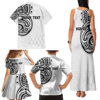 Hawaii and Japanese Culture Personalised Family Matching Tank Maxi Dress and Hawaiian Shirt With Polynesian Tribal Tattoo Style
