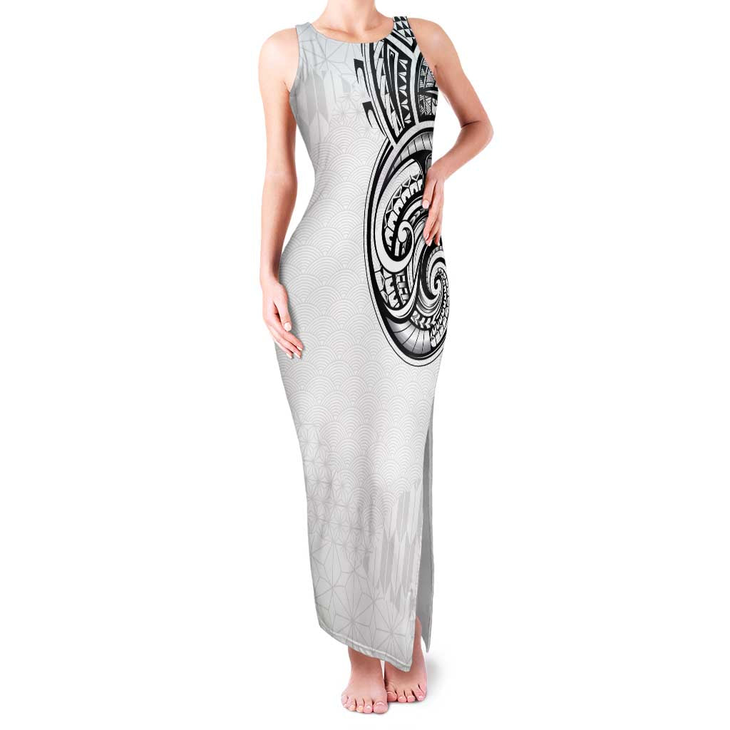 Hawaii and Japanese Culture Personalised Family Matching Tank Maxi Dress and Hawaiian Shirt With Polynesian Tribal Tattoo Style