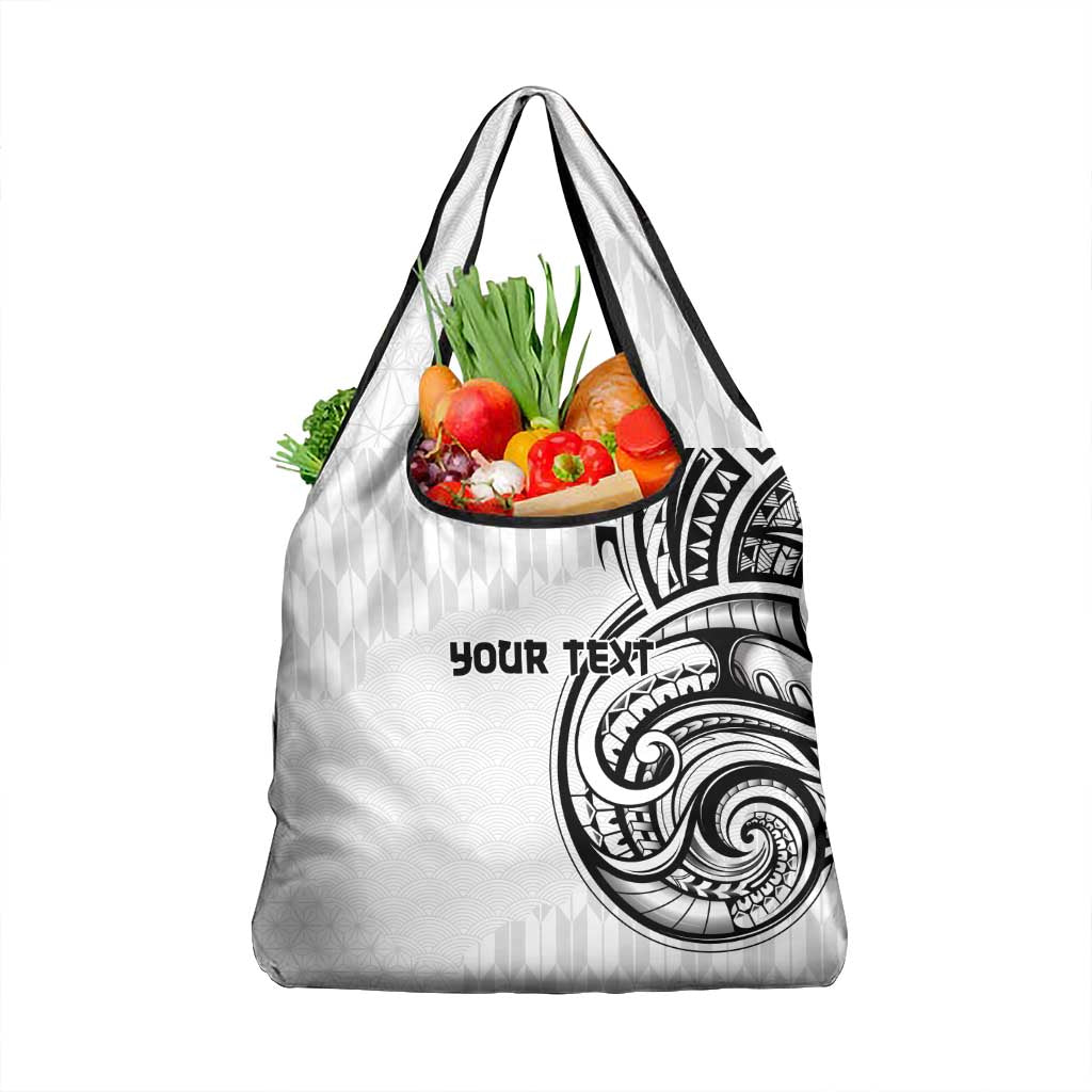 Hawaii and Japanese Culture Personalised Grocery Bag With Polynesian Tribal Tattoo Style