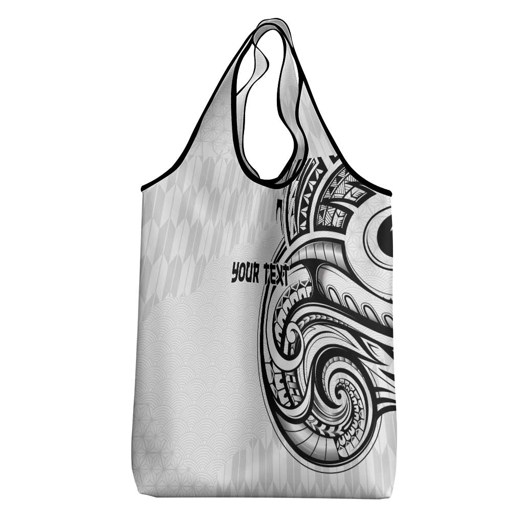 Hawaii and Japanese Culture Personalised Grocery Bag With Polynesian Tribal Tattoo Style