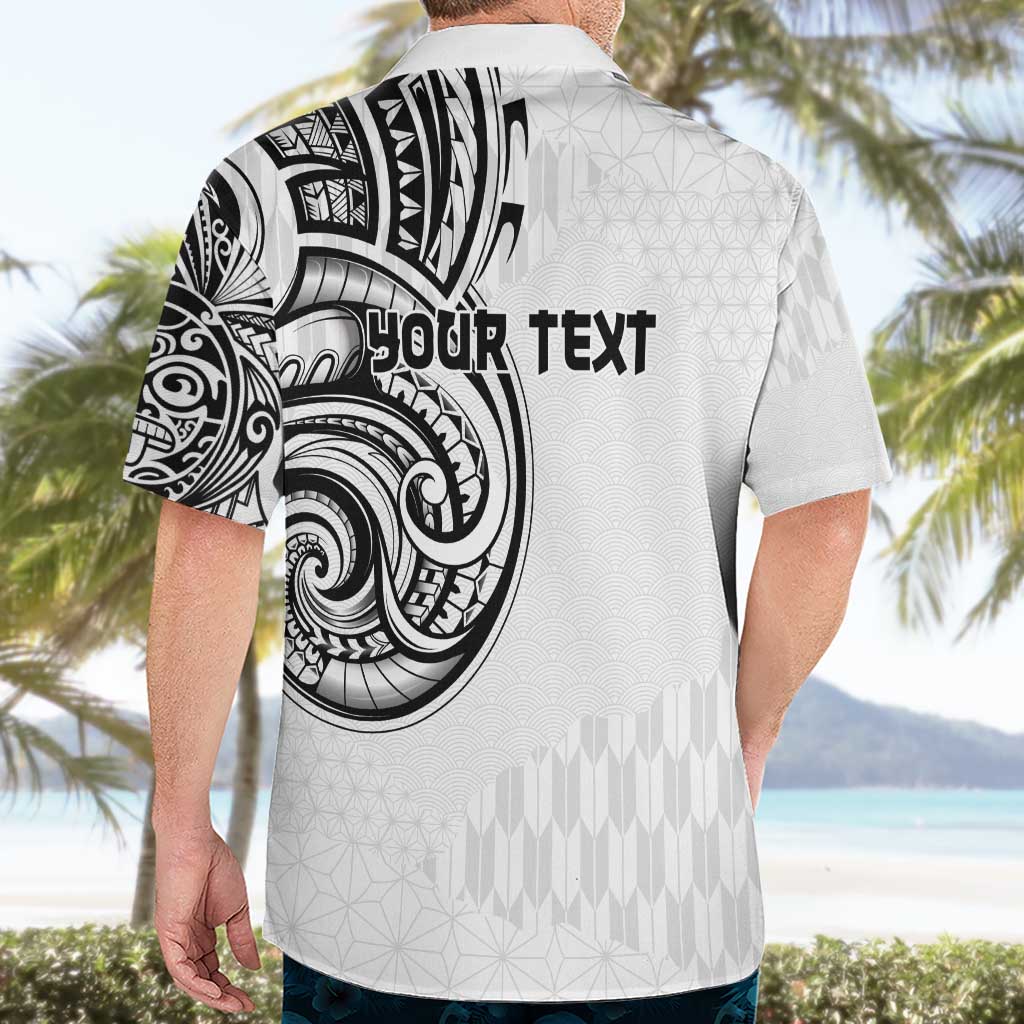 Hawaii and Japanese Culture Personalised Hawaiian Shirt With Polynesian Tribal Tattoo Style