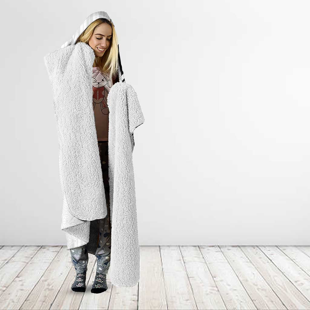 Hawaii and Japanese Culture Personalised Hooded Blanket With Polynesian Tribal Tattoo Style