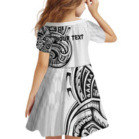 Hawaii and Japanese Culture Personalised Kid Short Sleeve Dress With Polynesian Tribal Tattoo Style