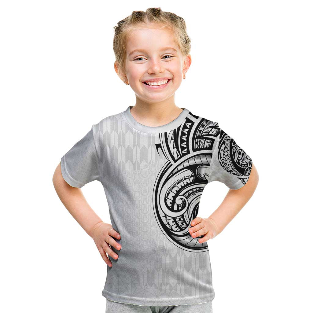Hawaii and Japanese Culture Personalised Kid T Shirt With Polynesian Tribal Tattoo Style