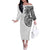 Hawaii and Japanese Culture Personalised Off The Shoulder Long Sleeve Dress With Polynesian Tribal Tattoo Style