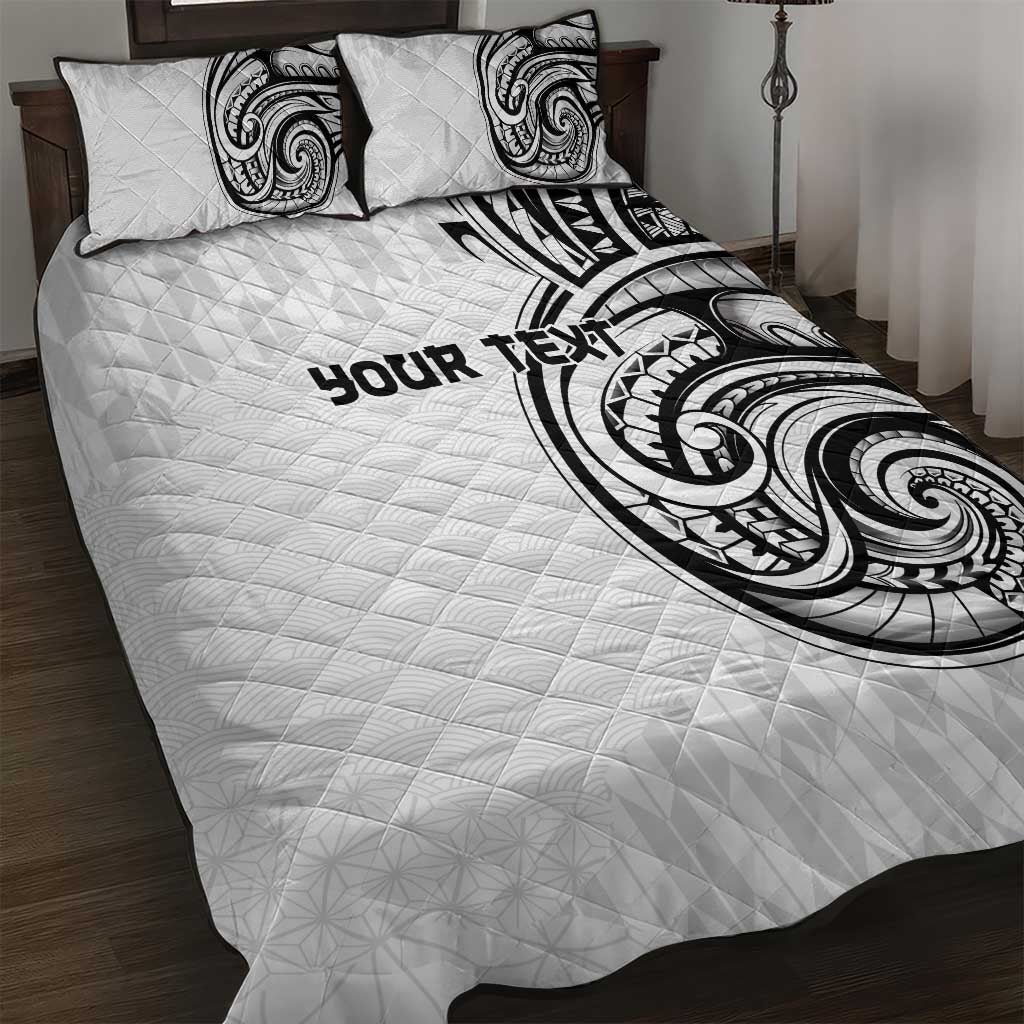 Hawaii and Japanese Culture Personalised Quilt Bed Set With Polynesian Tribal Tattoo Style