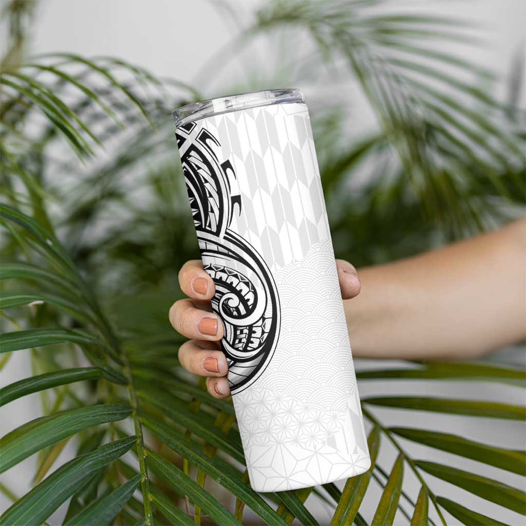 Hawaii and Japanese Culture Personalised Skinny Tumbler With Polynesian Tribal Tattoo Style