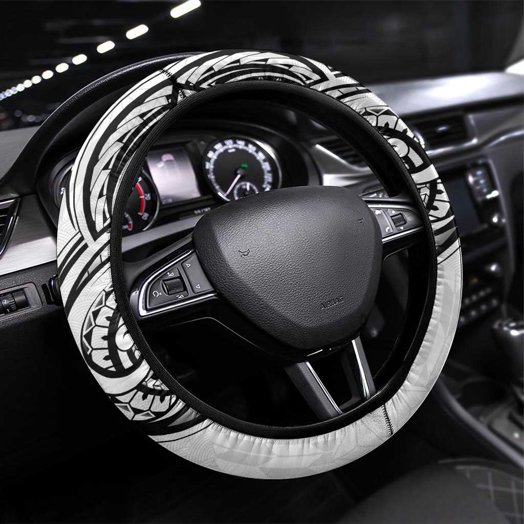 Hawaii and Japanese Culture Steering Wheel Cover With Polynesian Tribal Tattoo Style