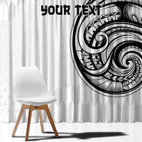 Hawaii and Japanese Culture Personalised Window Curtain With Polynesian Tribal Tattoo Style