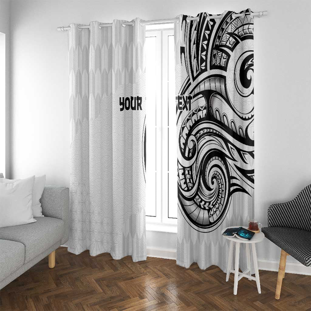 Hawaii and Japanese Culture Personalised Window Curtain With Polynesian Tribal Tattoo Style