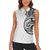 Hawaii and Japanese Culture Personalised Women Sleeveless Polo Shirt With Polynesian Tribal Tattoo Style