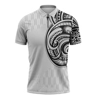 Hawaii and Japanese Culture Personalised Zipper Polo Shirt With Polynesian Tribal Tattoo Style - Polynesian Pride