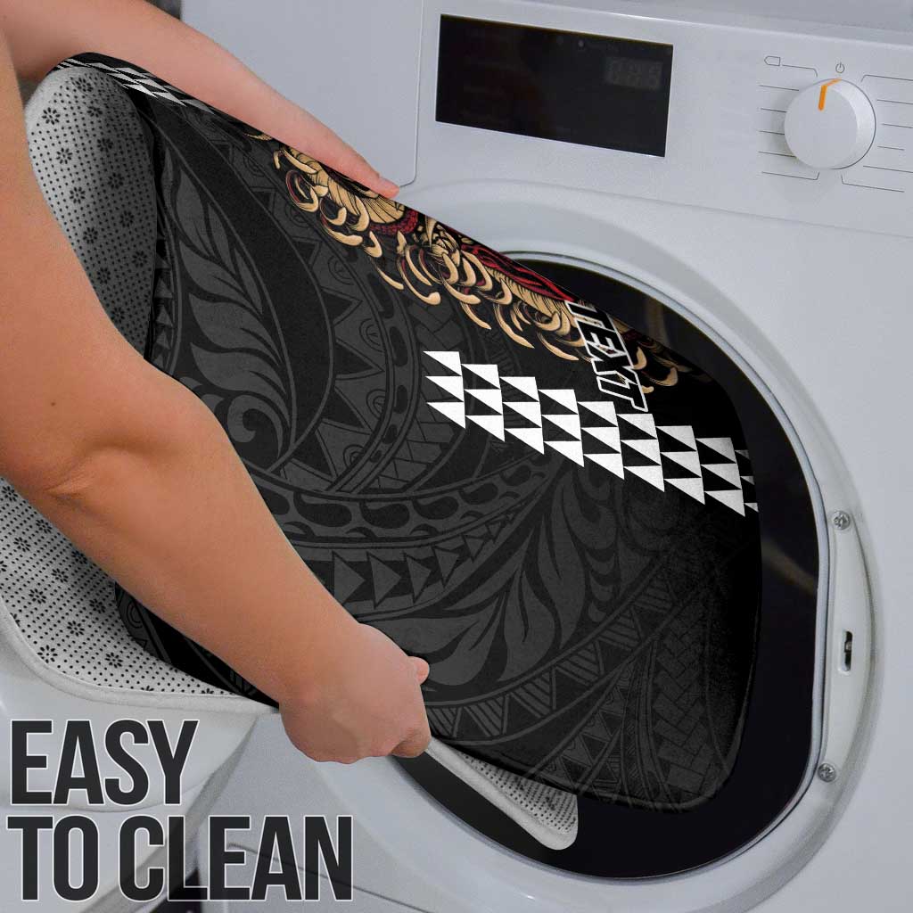 Hawaii and Japanese Oni Mask Personalised Bathroom Set Kakau Pattern Dark Art Style - Polynesian Pride